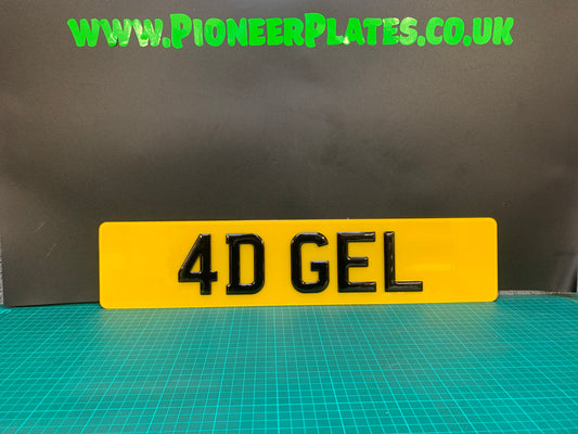 4D Gel Number Plates Front & Rear 520x111mm